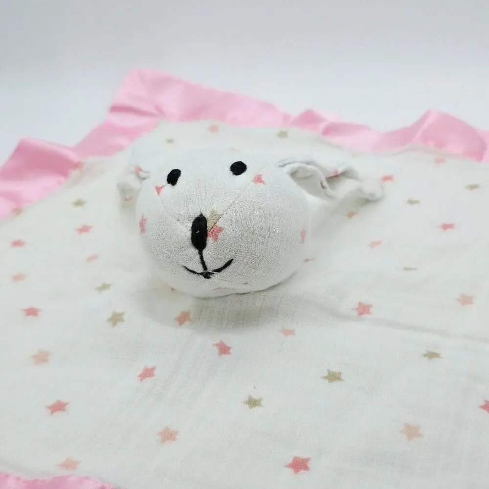 Aden Anais Bunny Lovey Musy Mate Pink Oh My Stars Security Blanket Muslin
